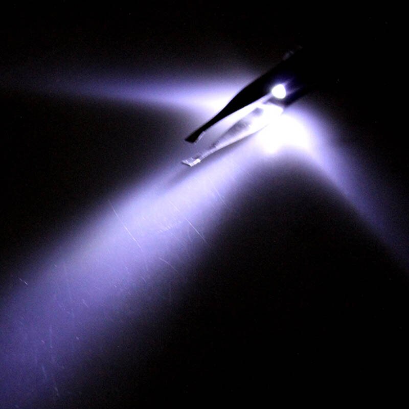 Stainless Steel Eyebrow Tweezers with LED Light Hair Removal Make Up Tool NIN668