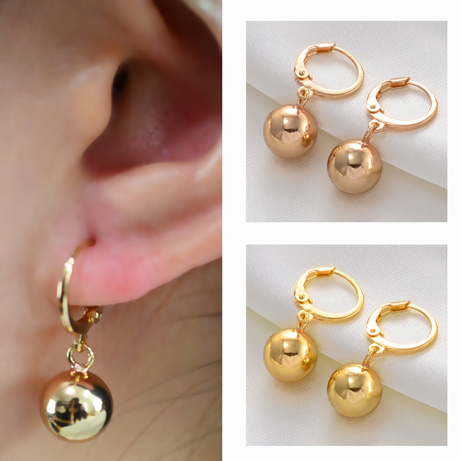 Anniyo Ball Earrings for Women's Girl African Round Beads Earring Arab Middle Eastern Jewelry Hawaiian Earrings #161106