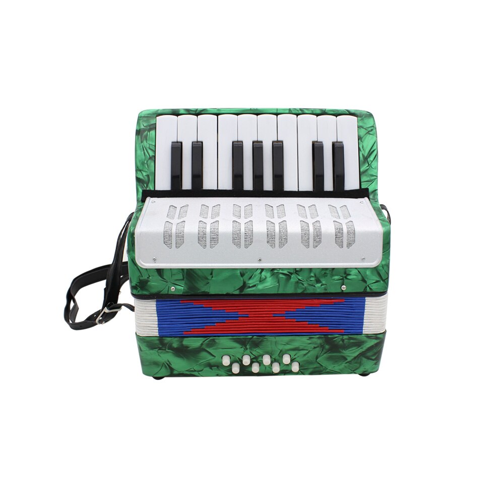 Mini 17- nøgle 8 bas harmonika pædagogisk musikinstrument legetøj til børn amatør begynder jul: Grøn
