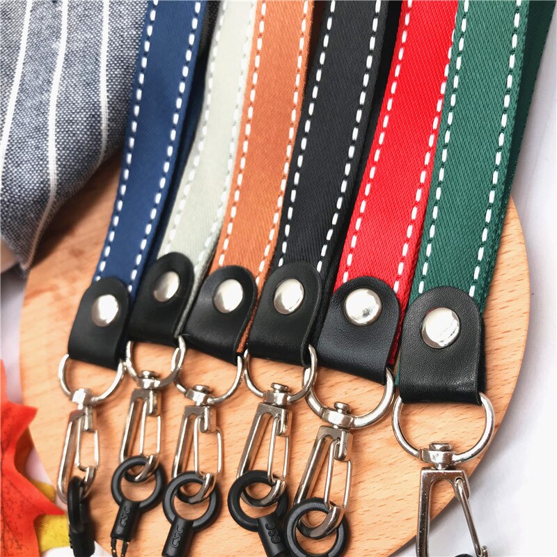 NEUE Einfache Lanyard Armband für id karte Halter mit schwarz Lanyards Für Telefon USB-Sticks Schlüssel keycord keychain