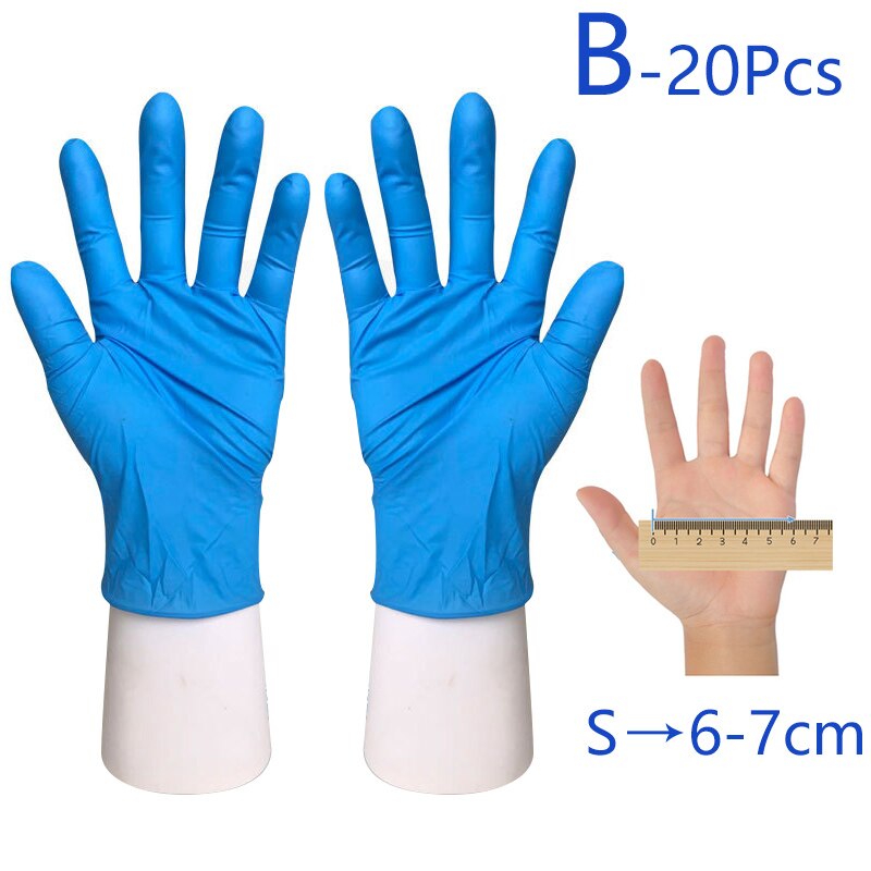 20 Pcs Kinderen Blauw Wegwerp Latex Handschoenen Nitril Beschermende Handschoenen Universeel Voor Links En Rechts Handen Kids