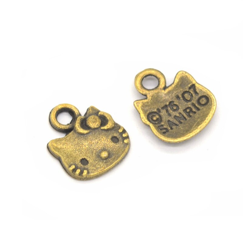 50pcs Charms Cat 13x11mm DIY Jewelry Making Pendant Fit Earring Necklace Bracelet Handcraft: Antique Bronze Plated