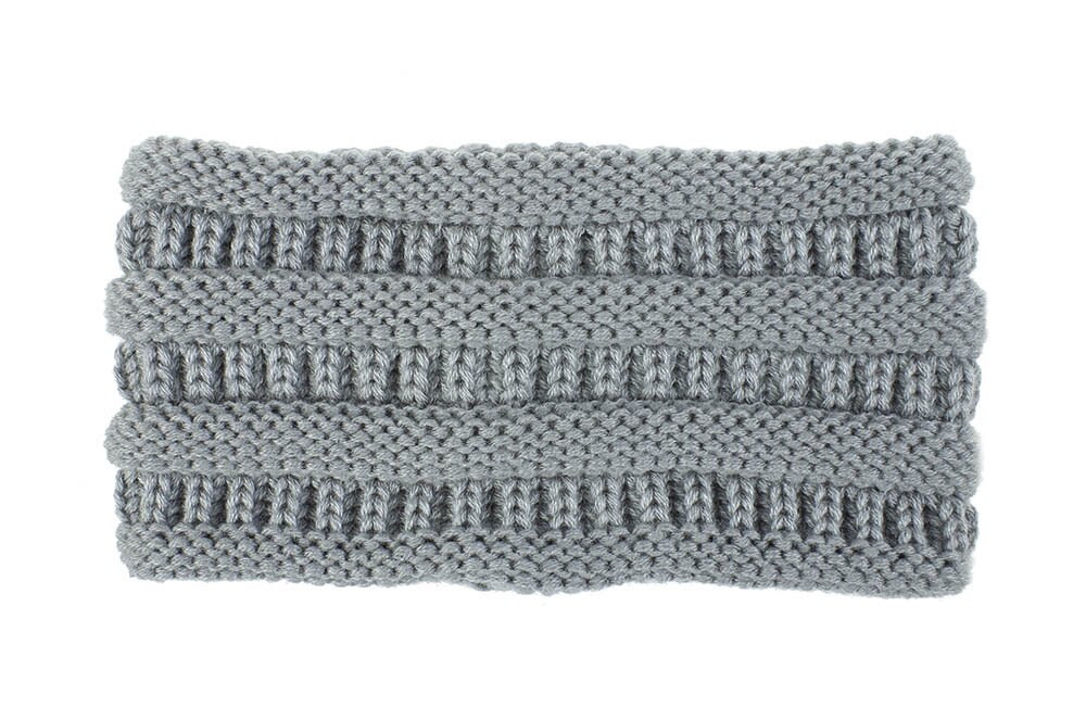 Winter ear Warmer Headbands Turban Handmade fleece Plus Velvet Hairband Headwrap Stretch Women Headwear Accessories: Light Gray