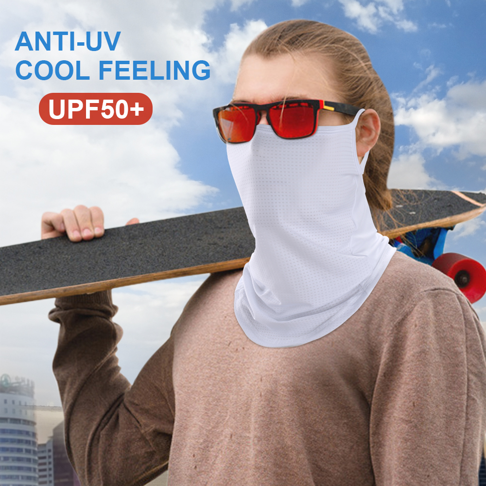 Sort hvid hals gamacher tube tørklæder åndbart ansigtsdæksel ørehængende balaclava sommersol anti-uv bandana pandebånd mænd kvinder