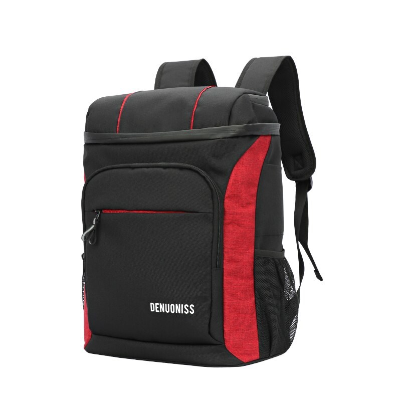 DENUONISS aislamiento gran bolsa Thermo caja para almuerzo o pícnic aislamiento fresco mochila hielo fresco portador térmico bolsos de hombro: 407-Black