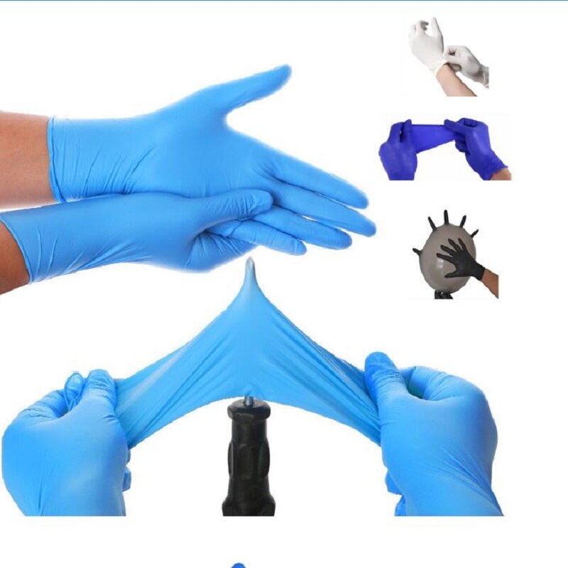 100 stuks wegwerp nitril handschoenen werkhandschoenen latex xl groot huishoudelijk schoonmaak laboratorium nagelkunst tatoeage antistatische handschoen