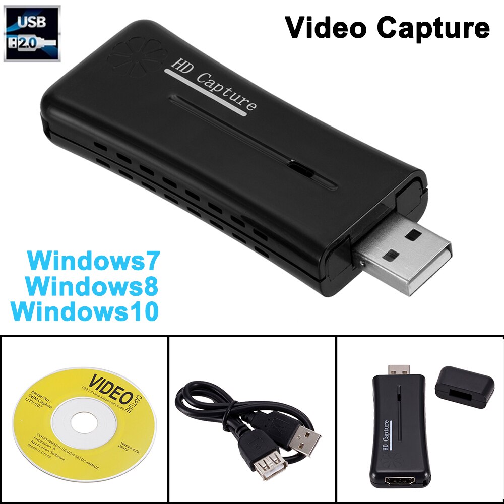 HDMI Video Card USB 2.0 Port HD 1 Way HDMI 1080P Mini Video Acquisition Card for Computer Windows XP