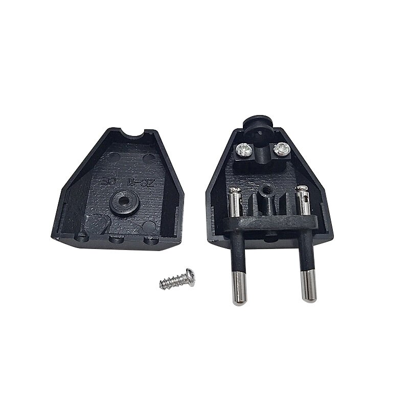 EU Plug Man 4.0mm 2 kern Elektrische Plug Rewirable Gemonteerd Netsnoer Stekker Voor Kleine Ventilator verlichting