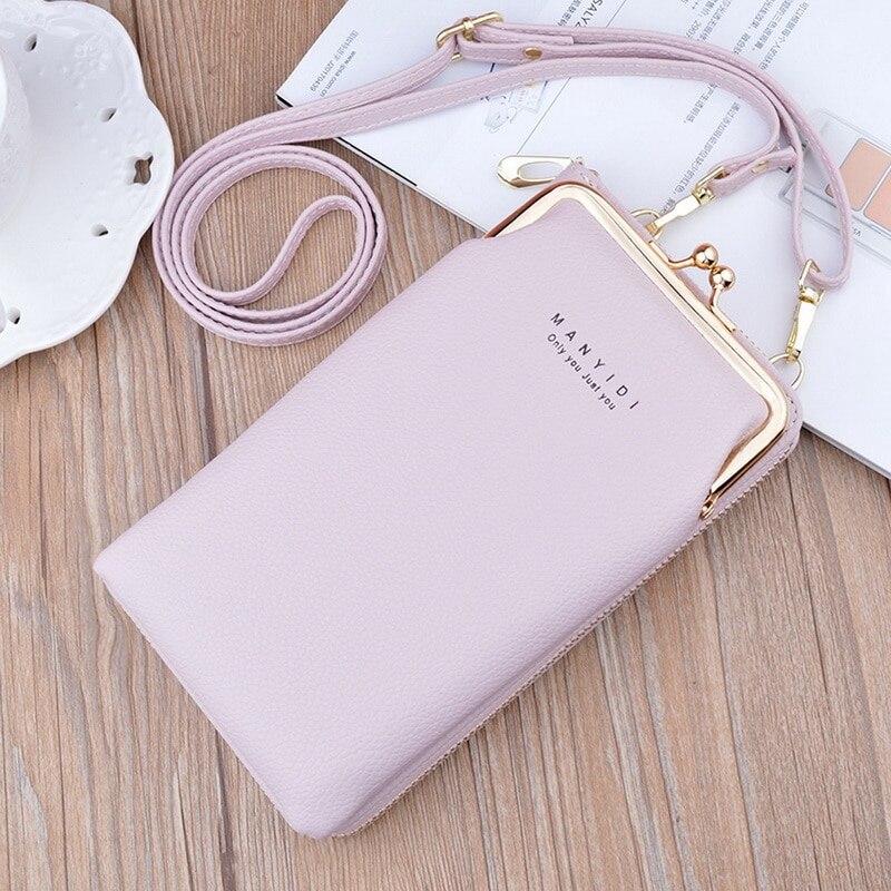 Phone Bag PU Leather Large Capacity Travel Portable Shoulder Bag Brand Ladies Crossbody Bag Messenger Bag: Style 2 d