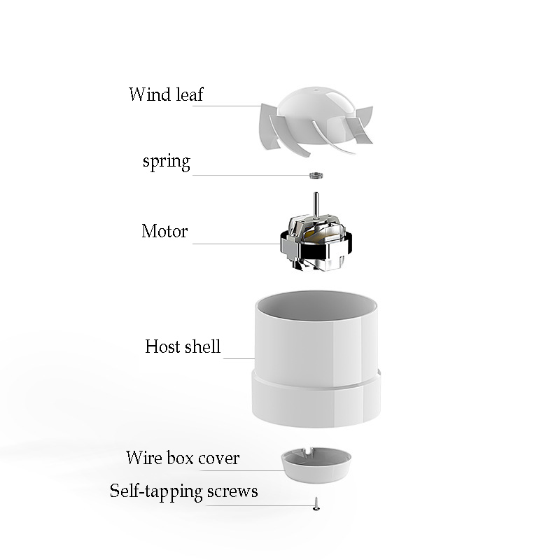 4/6inch Duct Exhaust Fan Pipe Vent Air for Window Wall Bathroom Toilet Kitchen Ventilate Air Cleaning Extractor Ventilation Fan