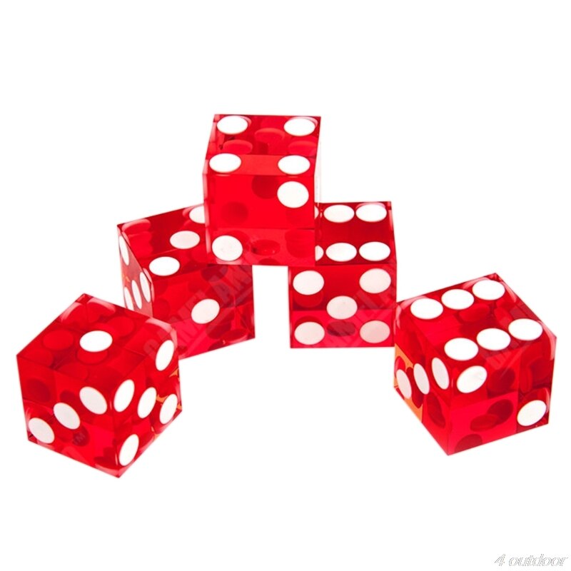 5 pièces acrylique Transparent dés Six faces D6 19mm Casino dés avec bords de rasoir D24 20 directe: R