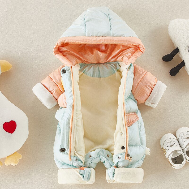 Baby Winter Snowsuit Plus Fluwelen Dikke Baby Jongens Jumpsuit 0-2 Jaar Pasgeboren Romper Baby Meisjes Overalls Peuter jas