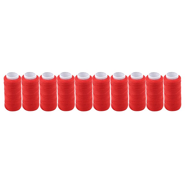 10pcs/lot 200 Yards Red Sewing Thread Machine Embroidery Thread Spool Home Supplies: Default Title