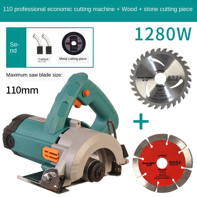 Stone cutting machine tile woodworking small portable household marble machine slotting machine: B220v