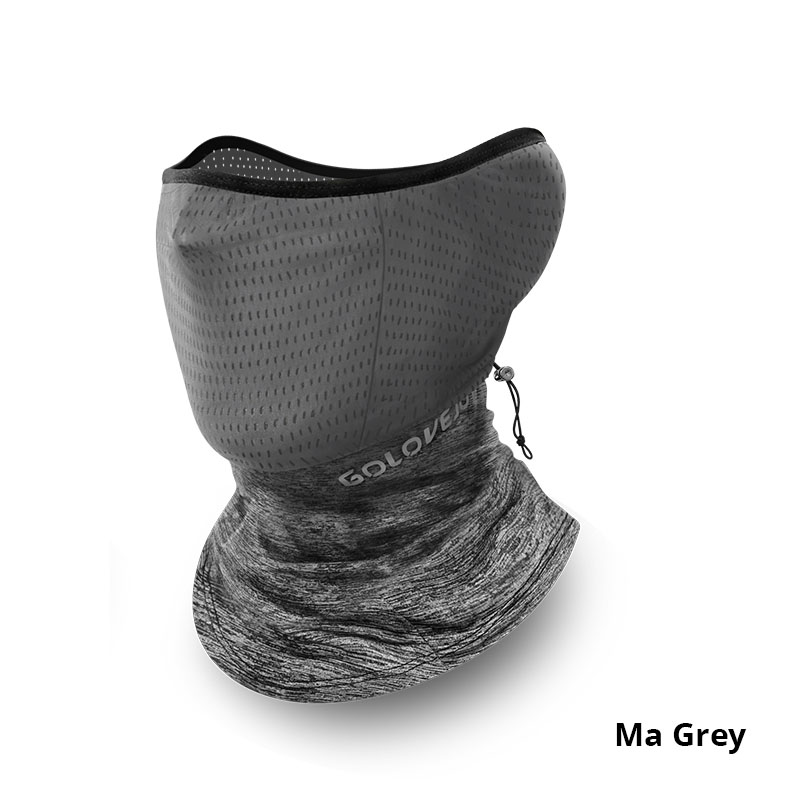 Summer Protection Riding Mask Sports Outdoor Magic Headscarf Neck Protection Sunshade Dustproof Hanging fishing Mask neck warmer: Ma Grey