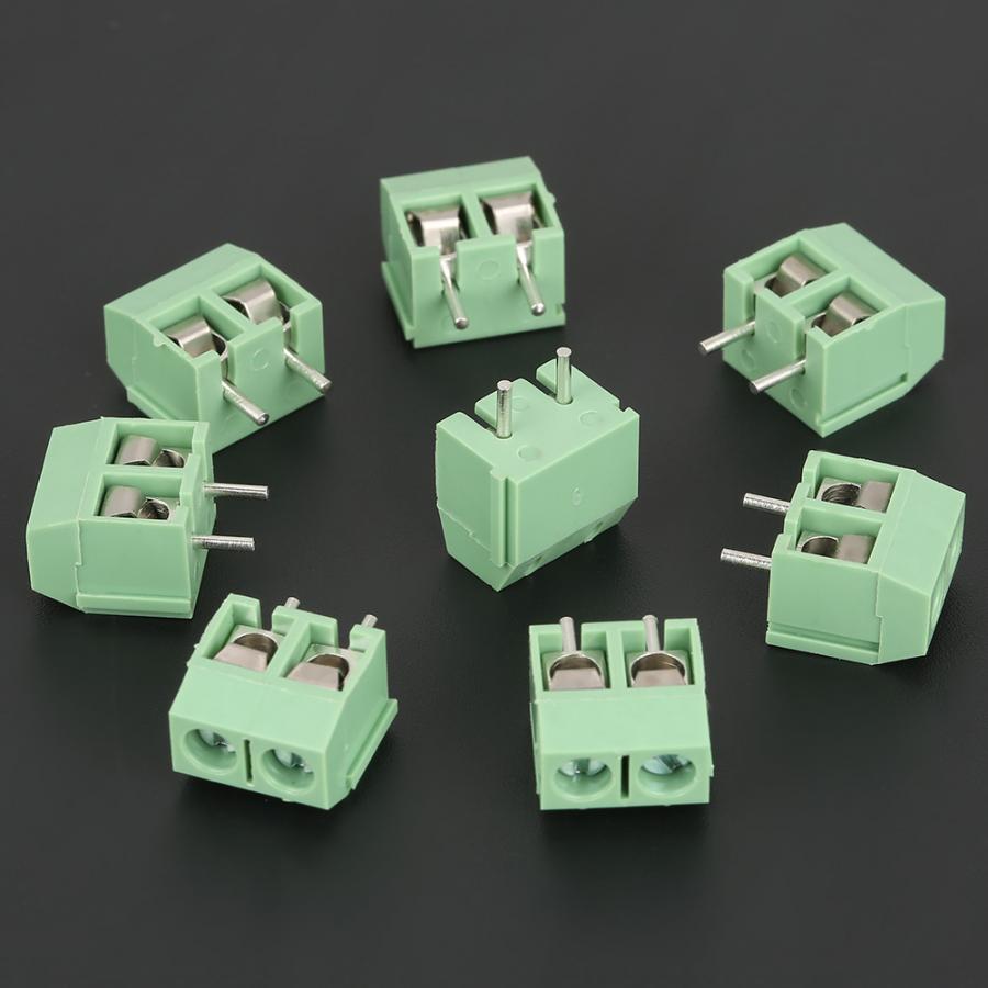 terminal blocks connector 50pcs/set 2 Pin 5mm Pitch Green PCB Universal Screw Terminal Block Connector terminals for battery