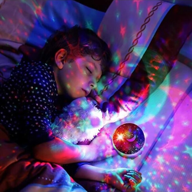 Sterrenhemel projector roterende led nachtlamp planetarium kinderkamer ster lamp kinderen baby speelgoed