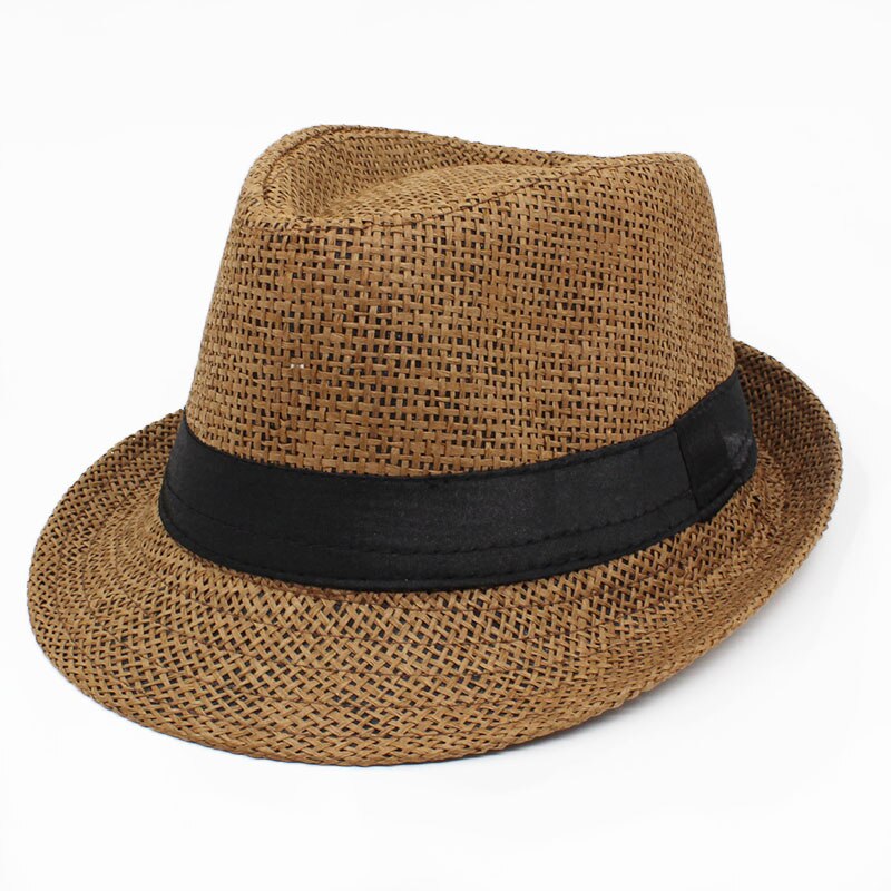 Children Fedoras Hat Jazz Cap Kid Bucket Hat Sun Cap For Girls Boys Summer Panama Hat Photography Props CBH001: Brown