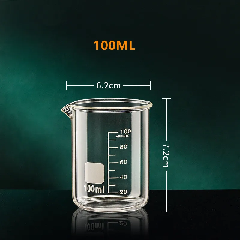 50/100/150/250/500/1000 ml Glas Messbecher Klar GraduatCup Hitzebeständige Becher küche Backen Werkzeuge: Licht Grün