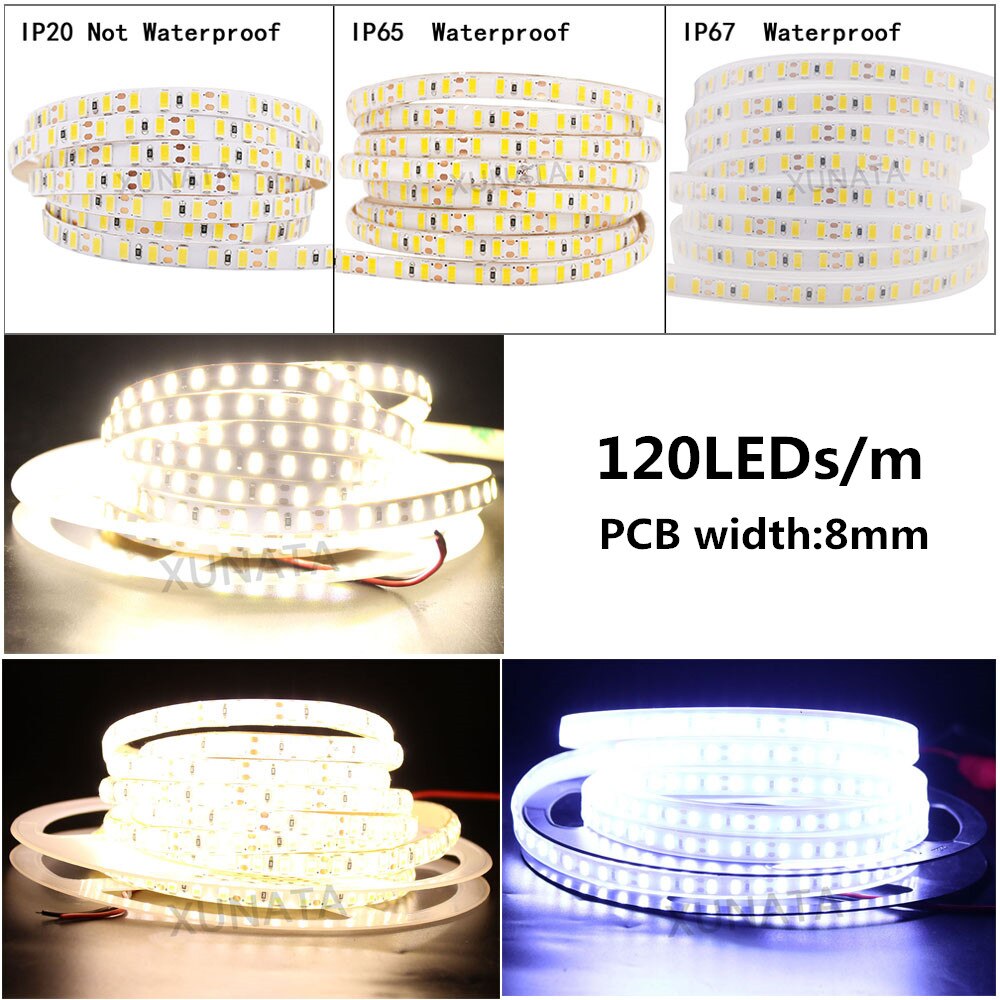 Dc 12V 5630 Led Strip 120Leds/M Smd 5730 Verlichting Breedte 8Mm 10Mm Flexibele Tape led Strip Licht Natuurlijke Wit/Warm Wit 5M