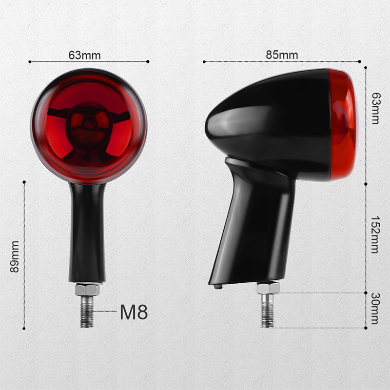 12V Motorcycle Rear Turn Signals Aluminum Blinker Amber Red LED Brake Lights Indicators Lamp For Sportster XL883 XL1200 1992-up