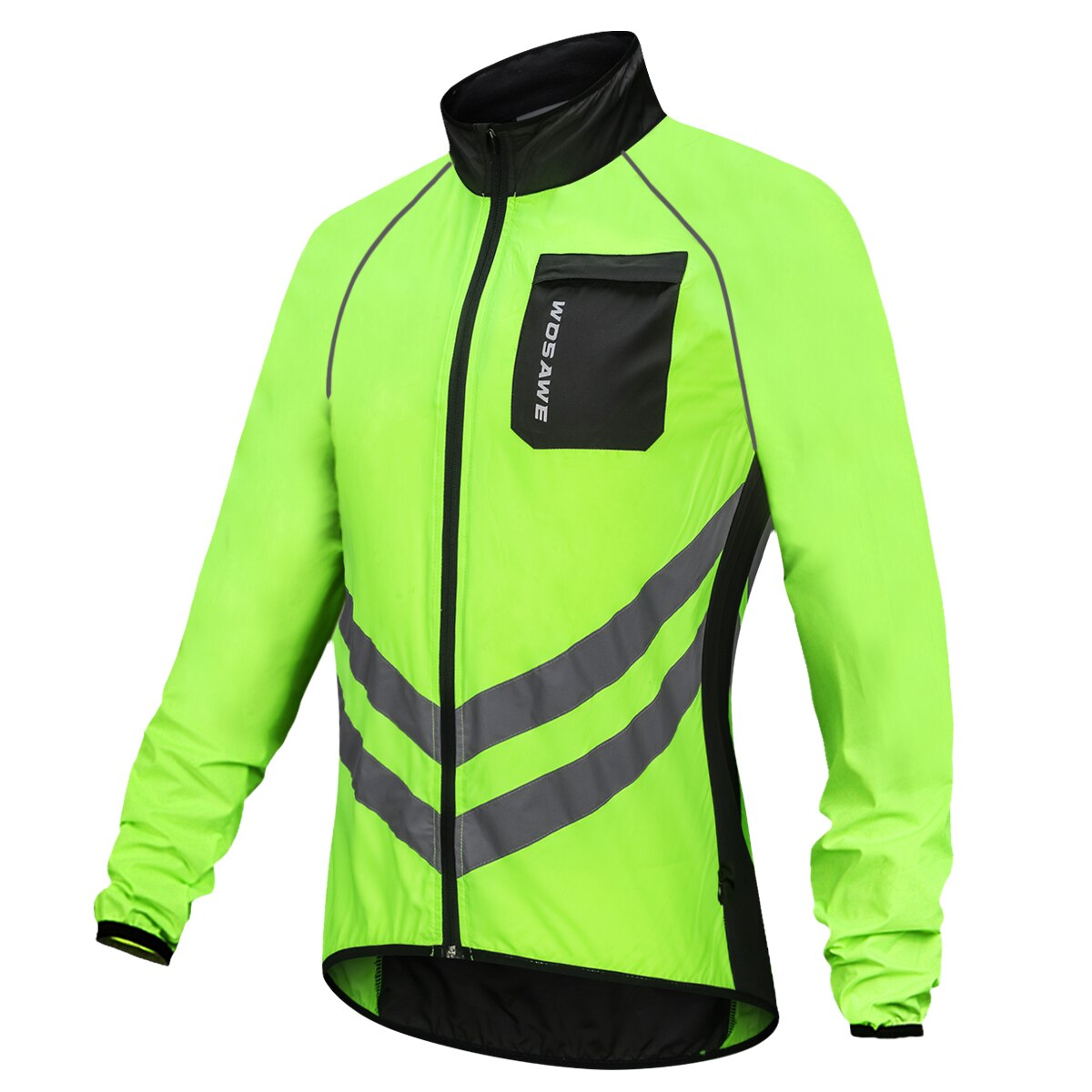 Reflektierende Radfahren Windjacke Männer Sicherheit Weste Wind Mantel Fahrrad Kleidung Radfahren Mantel Bike ropa ciclismo Winddicht MTB Jacke: long BL218 / XXL