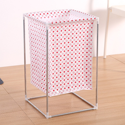 Non-woven Laundry Basket Wrought Iron Frame Assembled Waterproof Hamper Household Dirty Clothes Storage Bucket Multi-purpose Ham: Plum