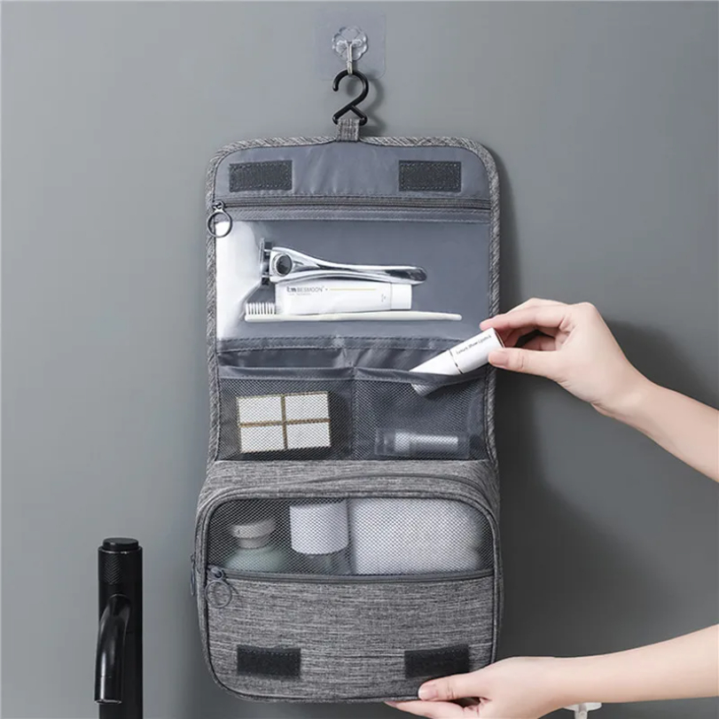 Neceser grande de viaje colgante para hombre y mujer, neceser de maquillaje necesario, estuches de tocador de belleza, organizador, almacenamiento de accesorios, bolsa de lavado