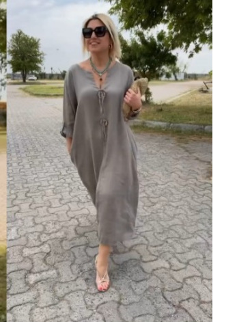Efterår ensfarvede maxikjoler til kvinder afslappet løs langærmet v-hals knap streetwear ferie basiskjole vesti elegant: Xl / Kaffe