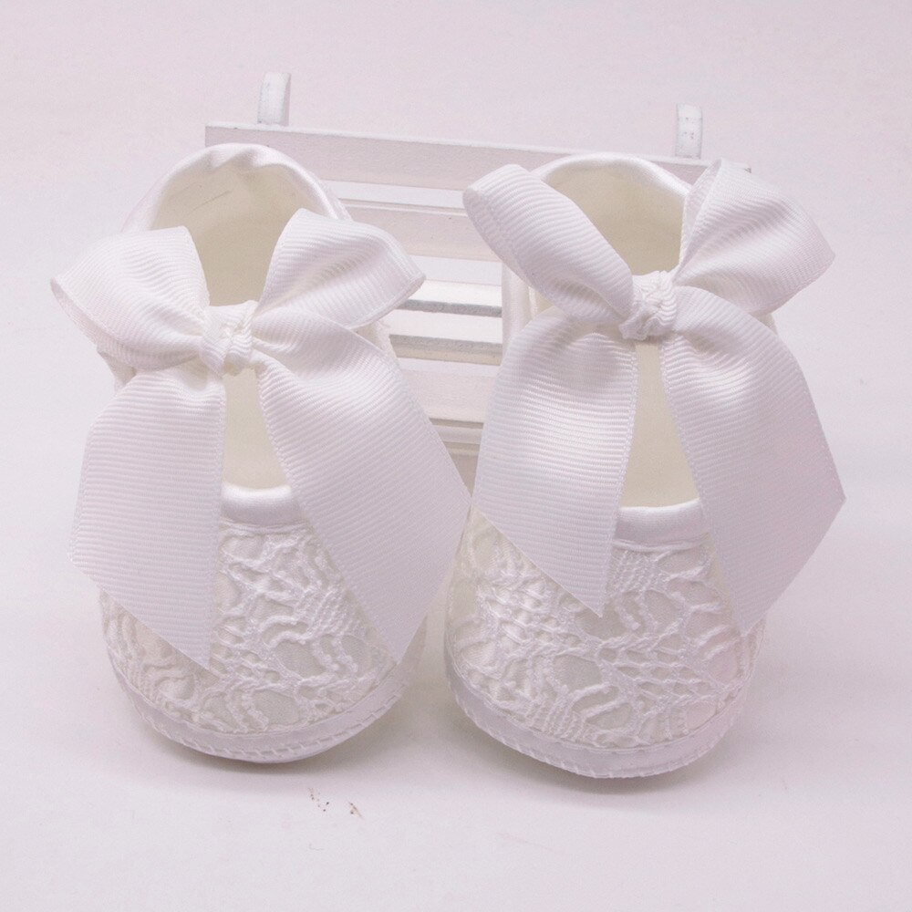 Newborn Baby Girls Soft Shoes Soft Soled Non-slip Bowknot Footwear Crib Shoes Print Breathable Comfort Cotton Children Shoes