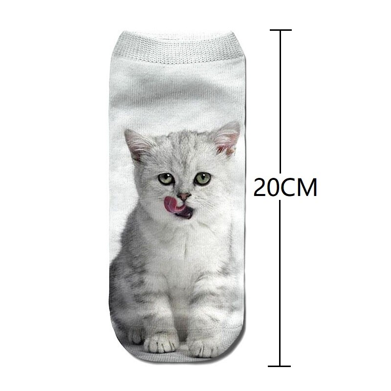 Vrouwen Funny Animal Leuke 3D Print Sokken Vrouwen Sokjes Unisex Sokken Vrouwen Mode Sox Cartoon Kat Voor vrouwelijke