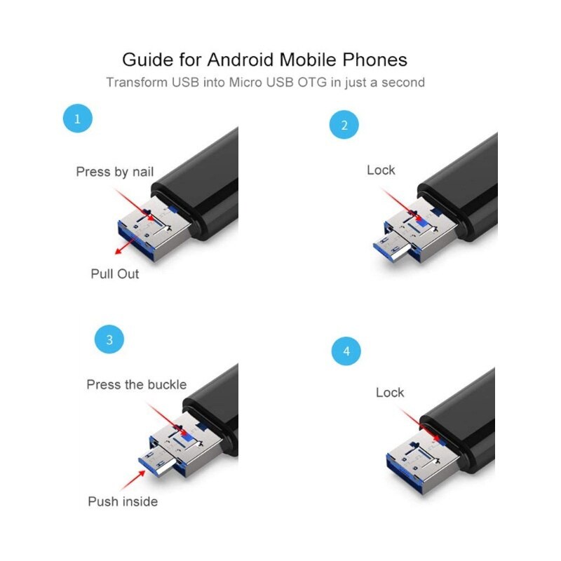 Micro Sim Nano Kaarten Storage Case Lichtgewicht Multifunctionele SIM Kaarthouder Doos Met 3 in 1 OTG kaartlezer