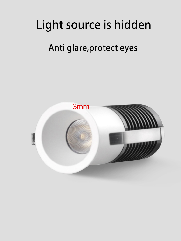 Mini focos Led empotrables de ángulo pequeño, lámpara de techo redonda blanca y negra, COB, vitrina de vino, sala de exhibición, Foco de 15 grados