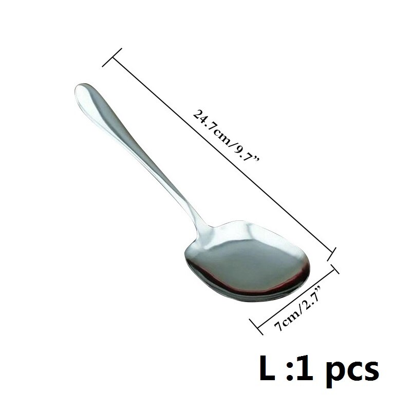 Salad Serving Spoon Stainless steel Table Spoon Set Public Buffet Dinner Spoon Long Handle Christmas Restaurant Party Tableware: 1pcs Large Spoon