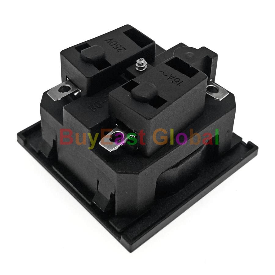 EU Schuko German (Type F) Panel Mount Power Socket Receptacle AC100~250V 16A