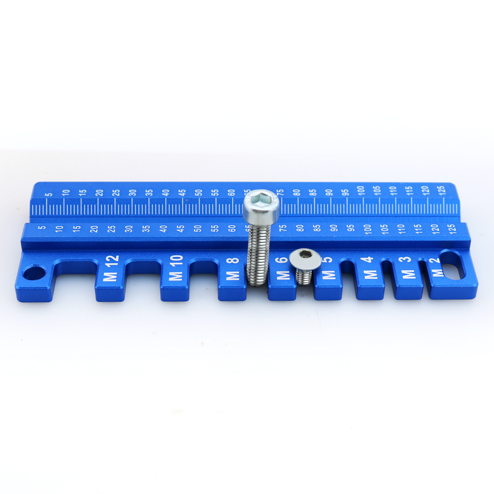 All aluminum alloy portable tool, simple screw, drill length measuring tool, screw diameter measuring tool, woodworking tool