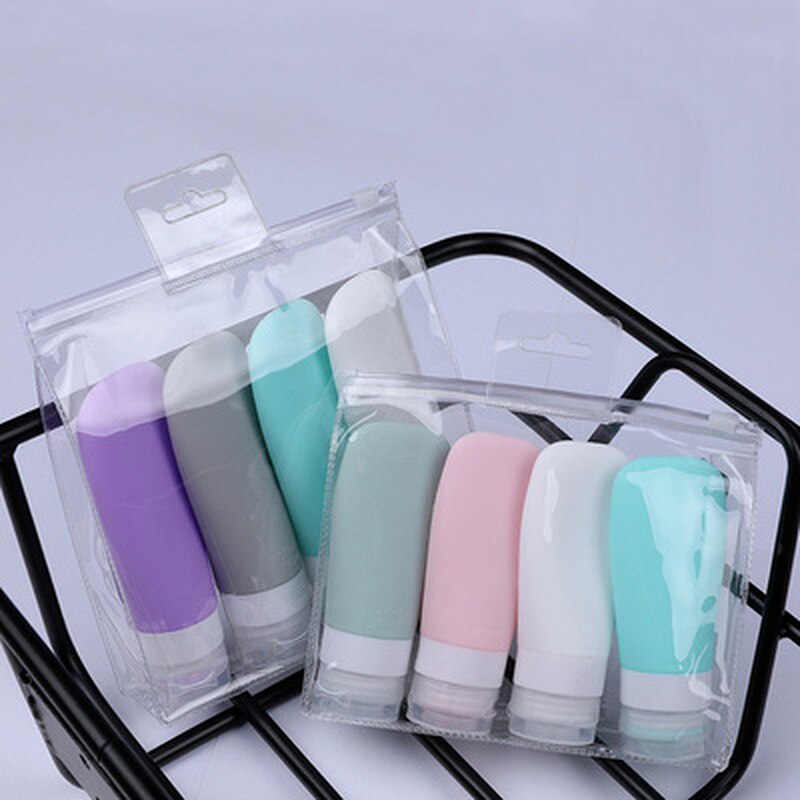 Silikon reseflaskor 38/60ml tomma squeeze resebehållare läckagesäkra påfyllningsbara för schampo balsamlotion