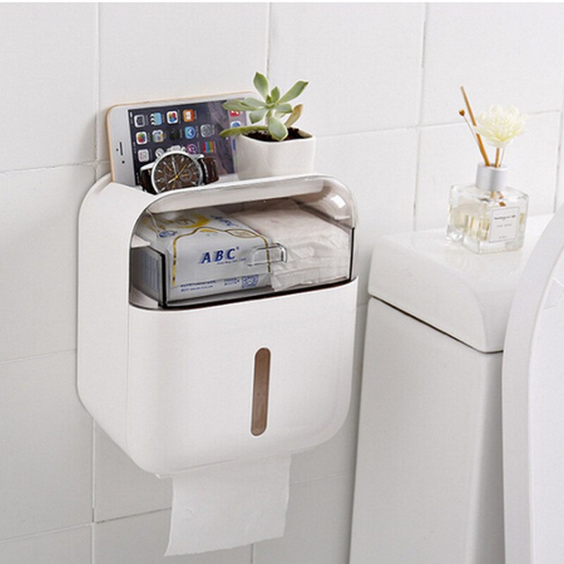Vandtæt vægmontering toiletpapirholder håndklæde til badeværelse tissuepapir kassehylde toilet toiletpapir vægmonteret