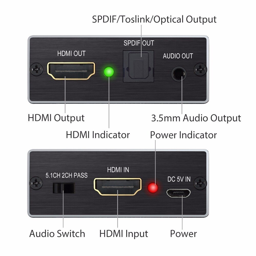 ESYNiC – convertisseur extracteur Audio 4K x 2K, Compatible HDMI vers TOSLINK SPDIF optique, avec séparateur Audio stéréo 3.5mm
