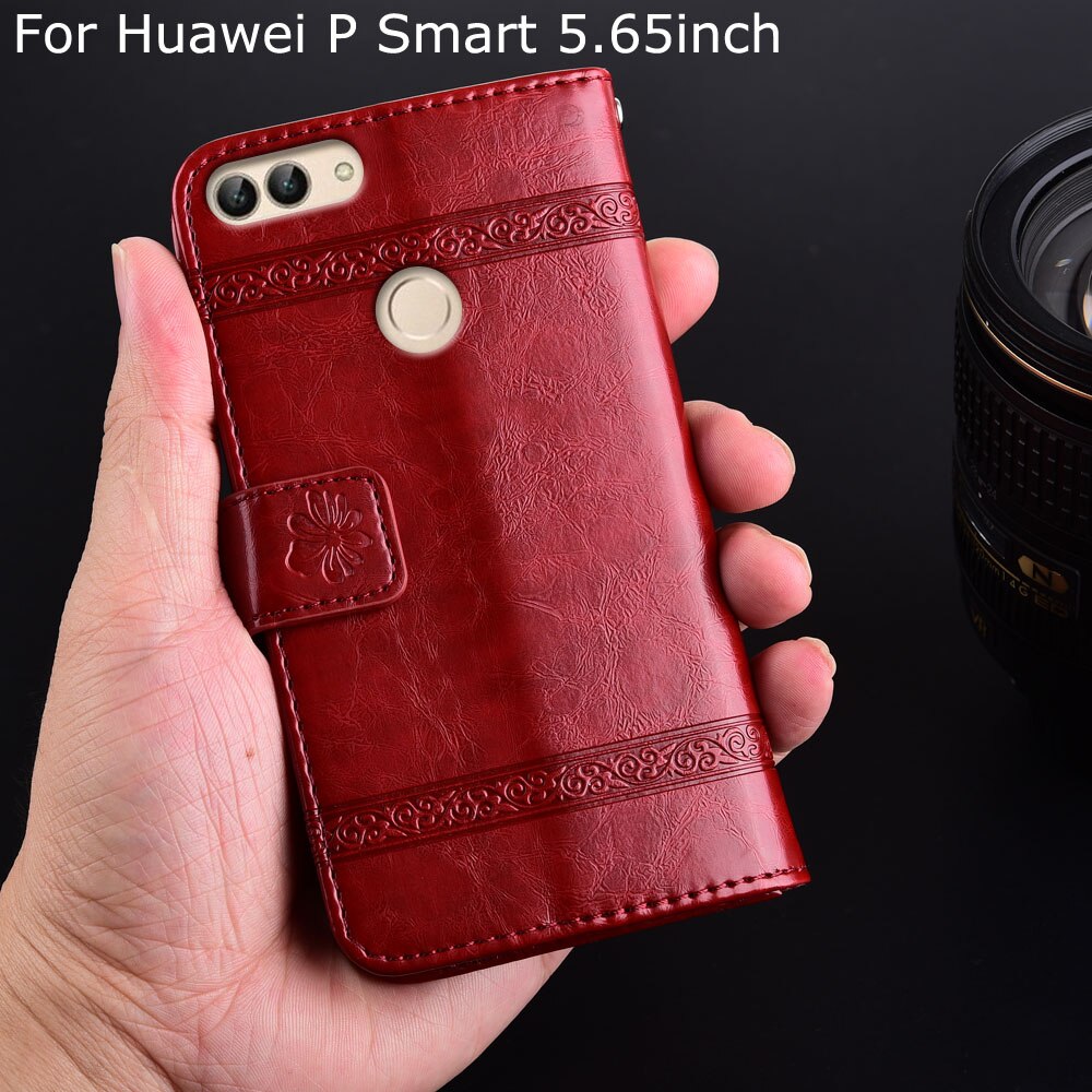 Voor huawei p smart case pot -lx3 lx1 case op p smart fig -lx1 lx2 lx3 la1 cover zachte siliconen flip portemonnee leren case funda
