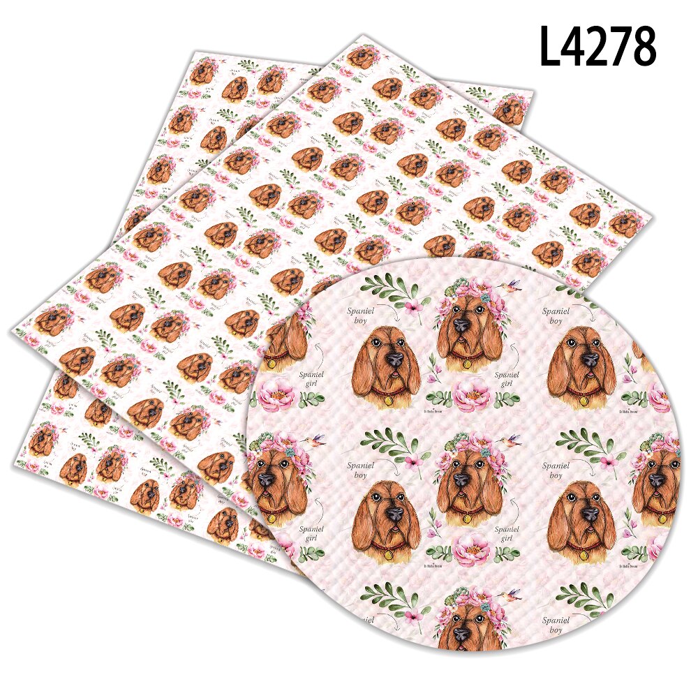 Feuilles de cuir synthétiques A4 22x30cm pour bricolage, imprimés de dessins animés d'animaux différents, fournitures de couture faites à la main, décor de vêtements: L4278