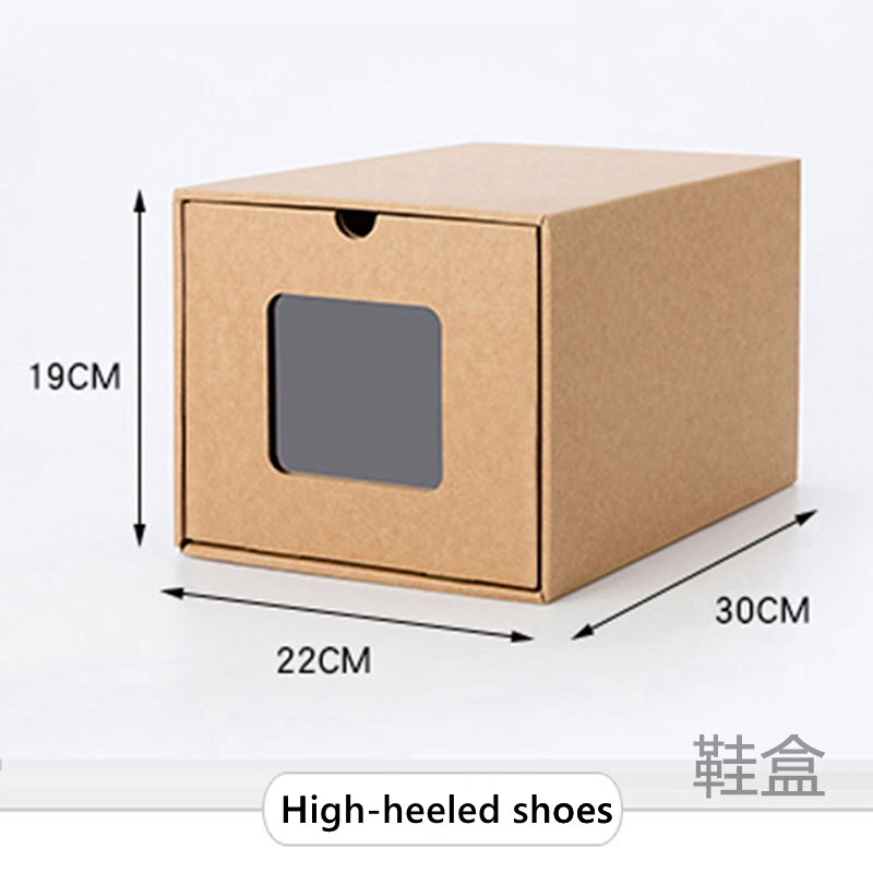 Paper shoe box shoe storage box kraft paper shoe box drawer sorting box drawer storage paper storage kraft paper: High heeled shoes
