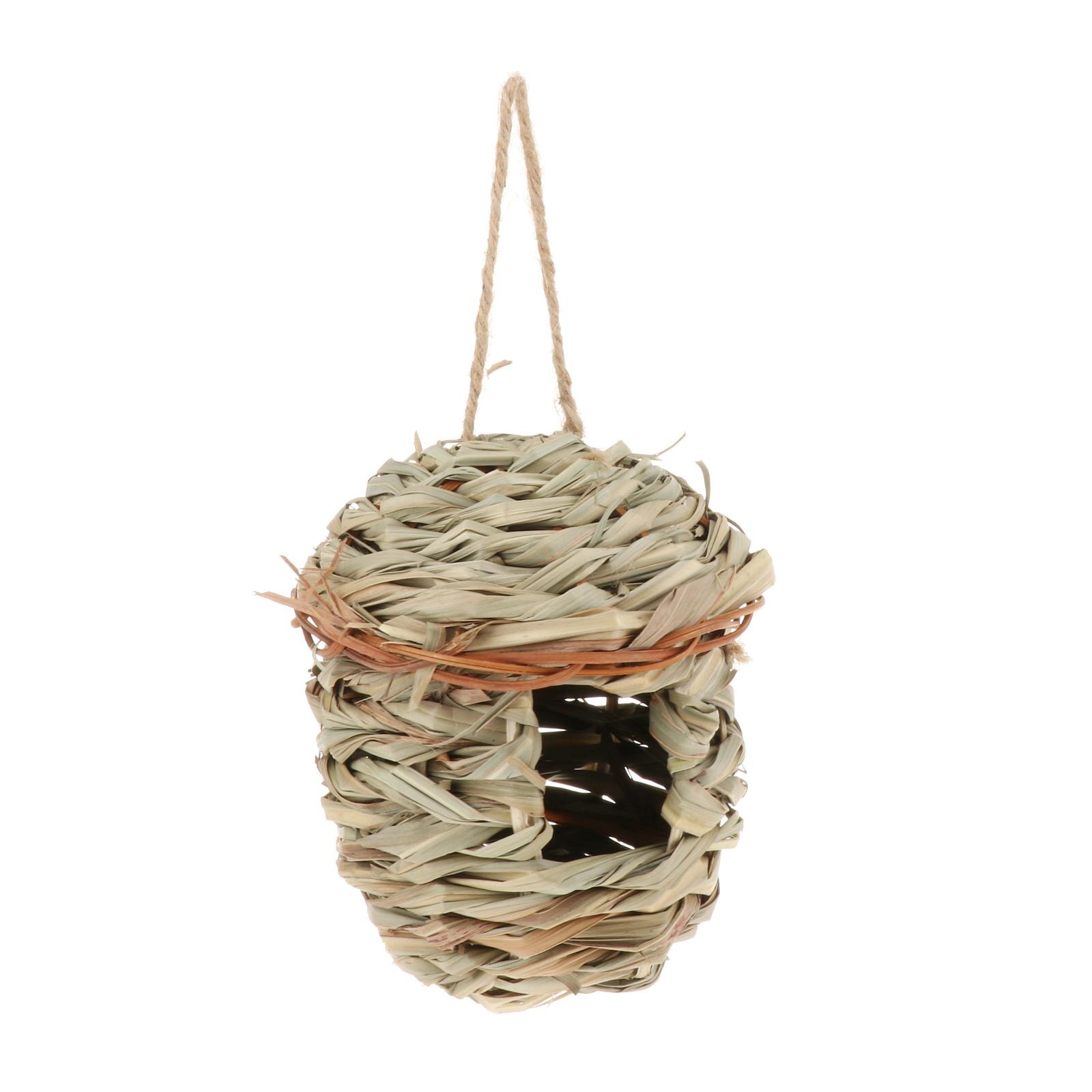 Buiten Opknoping Vogelhuisje Natuurlijke Hand Geweven Vogelnest Hut Voor Vink Kanarie: Bulb  Medium