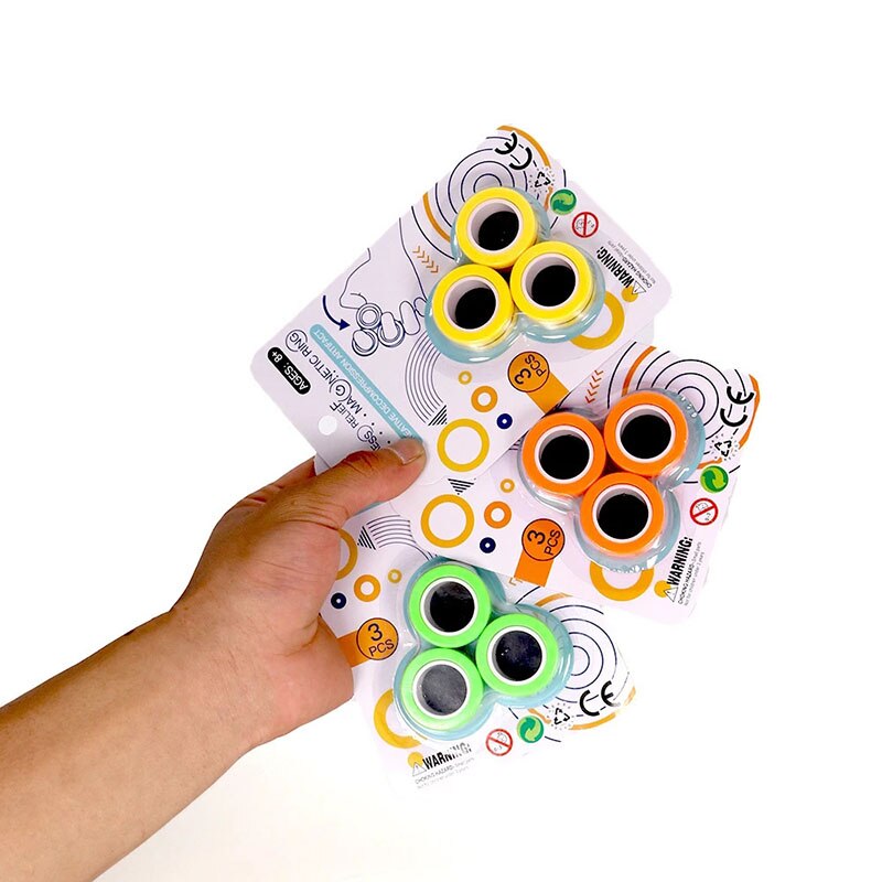 Anti-tryk finger magnetisk cing børn dekompression legetøj magiske ring rekvisitter angst relief legetøj
