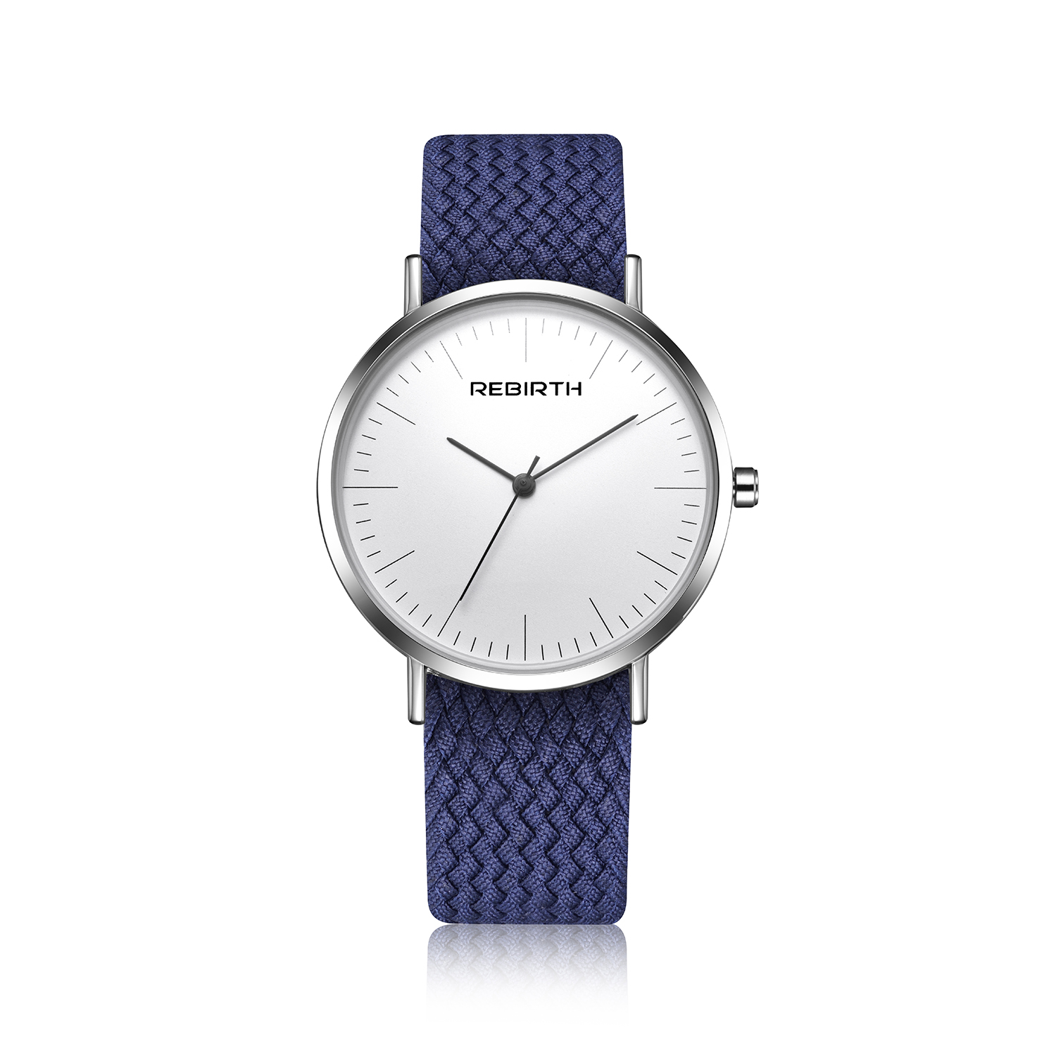 nuevos relojes de REBIRTH para mujer, hombres, superior, relojes de pulsera Unisex de Nylon, relojes deportivos de cuarzo, reloj masculino: blue
