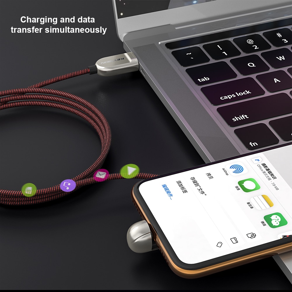 KEYSION 3A Schnelle Ladung Typ C USB Kabel 90 Grad USB C Biege Spiel Ladekabel Android Telefon Ladegerät 90 winkel Typ-C Daten Kabel