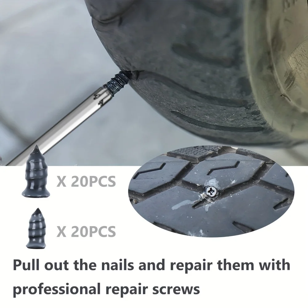 Juego de clavos de goma para reparación de neumáticos de coche, clavos universales para reparación de neumáticos de motocicleta y camión, herramienta de reparación de pinchazos de neumáticos de bicicleta, 10/100 unidades