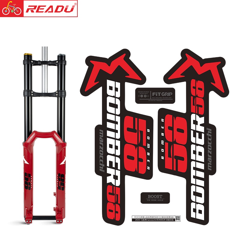 READU bicycle stickers marzocchi BOMBER 58 fork sticker mountain bike decals
