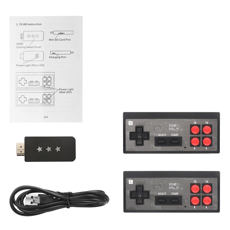 Consolas de juegos para el hogar, consolas de juegos HD para TV, videoconsolas Y2 + HD, juego inalámbrico, manijas de consola