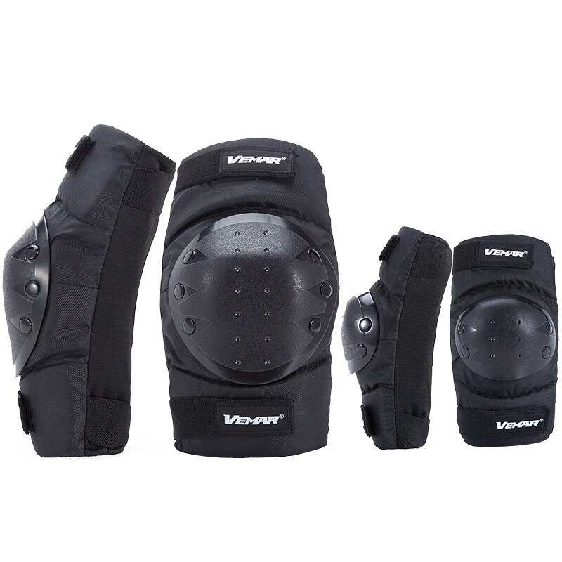 Rodilleras cortas de 4 piezas para deportes al aire libre, ciclismo, patinaje, equipo de seguridad anticaída, rodilleras de codo, accesorios para motocicleta: L